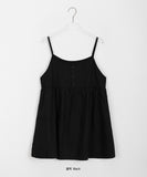 Hohoi button pintuck sleeveless blouse