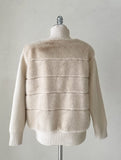 Sella High Neck Mink Fur Knit Zip-Up