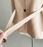 Deca Peplum Trench Jacket Blouse (Belt Set)