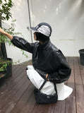 SOFT HIGH-NECK LEATHER JUMPER