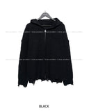 Quad Damage Knit Hooded Zip-Up