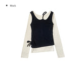 Ribo Cut Out Bustier T-shirt Set