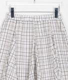 Dokui Check Unbalanced Banding Midi Skirt