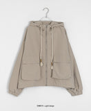 Achone String Pocket Crop Hood Jumper
