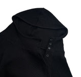 OPEN SHOULDER WAFFLE HOODIE