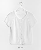 Hitu Summer Openwork Knit Short Sleeve Cardigan