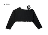 Leaven Off Slit Ribbon Crop Knit
