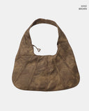 Pomu Croissant Cut Leather Hobo Shoulder Bag