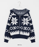 Hensil Nordic Hood Knit Zip-Up Cardigan