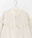 Fuyu Frill String Crop Wind Jumper