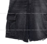 Ain Cutting Cargo Bermuda Denim Pants