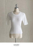Alia Shirring Rib Short Sleeve Knitwear