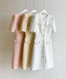 Maen Pearl Cubic Tweed One Piece