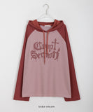 Govind Ribbed Color Matching Printed Hoodie