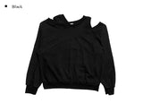 Joying Shoulder Slit Sweatshirt