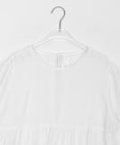 Hanoyu Shirring Ribbon Button Strap Short Sleeve Blouse