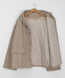 Enconi Wool Quilted Hooded Half Coat