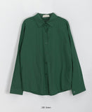 Feall size cotton long sleeve shirt - long ver.