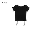 Slew Ribbon Back Silt Strap Short Sleeve T-Shirt