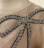 Lores Cubic Ribbon Boat Neck Knit