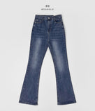 4 Seasons Banding Long Boot Cut Color Denim Pants