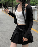 Seat Diagonal Belt Mini Skirt