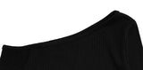 Irene one-shoulder muffler t-shirt set