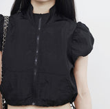 Amua Crop String Half Zip-Up