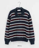 Tuttonly Button Stripe Collar Knit