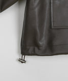 Fukui Pocket String Crop Leather Jumper