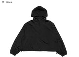 Muka nylon crop hood windbreaker
