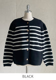 Derons Color Matching Stripe Knit Cardigan Jacket