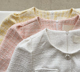 Maen Pearl Cubic Tweed One Piece