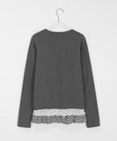 Hentoy Brushed Check Frill Layered Long Sleeve Tee
