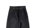 Feather Black Blue Wide Denim Pants