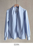 Daymu Tie Shirring Blouse