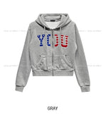 American Patch Slim Hooded Zip-Up