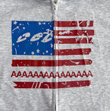 America Crop Hooded Zip-Up