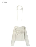 Brit Lace Scarf Square Neck T-Shirt
