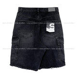 Ain Cutting Cargo Bermuda Denim Pants