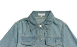 Sky Crop Denim Short Sleeve Shirt