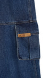AK. LEATHER LABEL CARGO DENIM