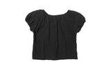 Mihen Ribbon Strap Puff Short Sleeve Blouse