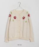 Gella flower embroidery knit cardigan