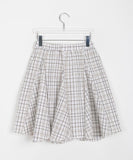Dokui Check Unbalanced Banding Midi Skirt