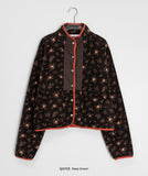 Etohi Flower Button Crop Fleece Jacket
