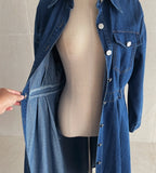 Happiness Denim Shirt Long One Piece (Belt Set)