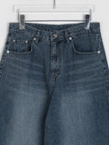 Elleud Cat Washing Wide Balloon Denim Pants
