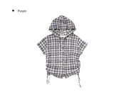 Enha Check Hood String Shirt