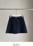 Abeto Pleated Mini Skirt Pants (Belt Set))